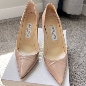 Jimmy Choo Nude Patent Leather Heels